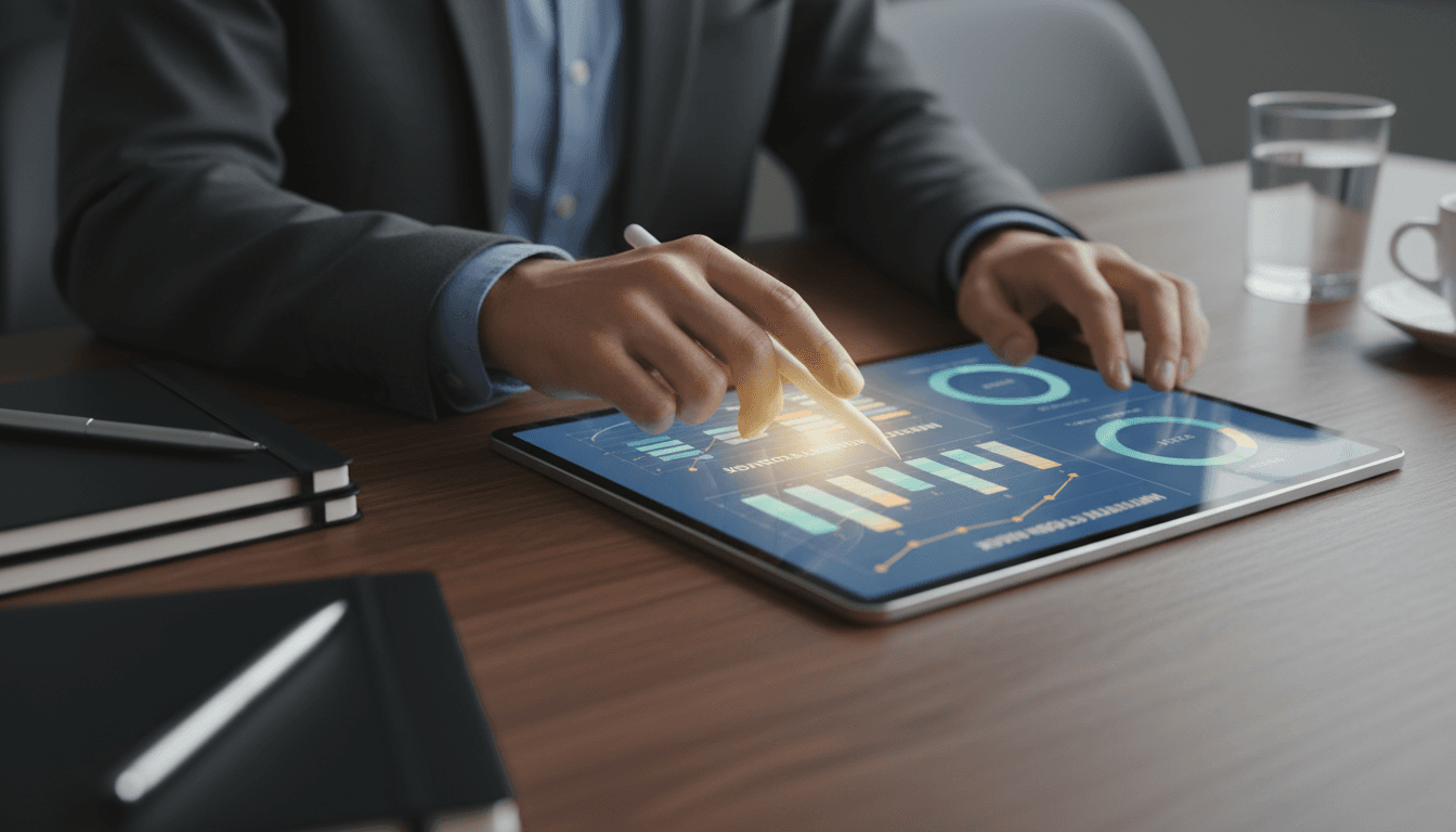 Analyst examining dealership performance data and metrics